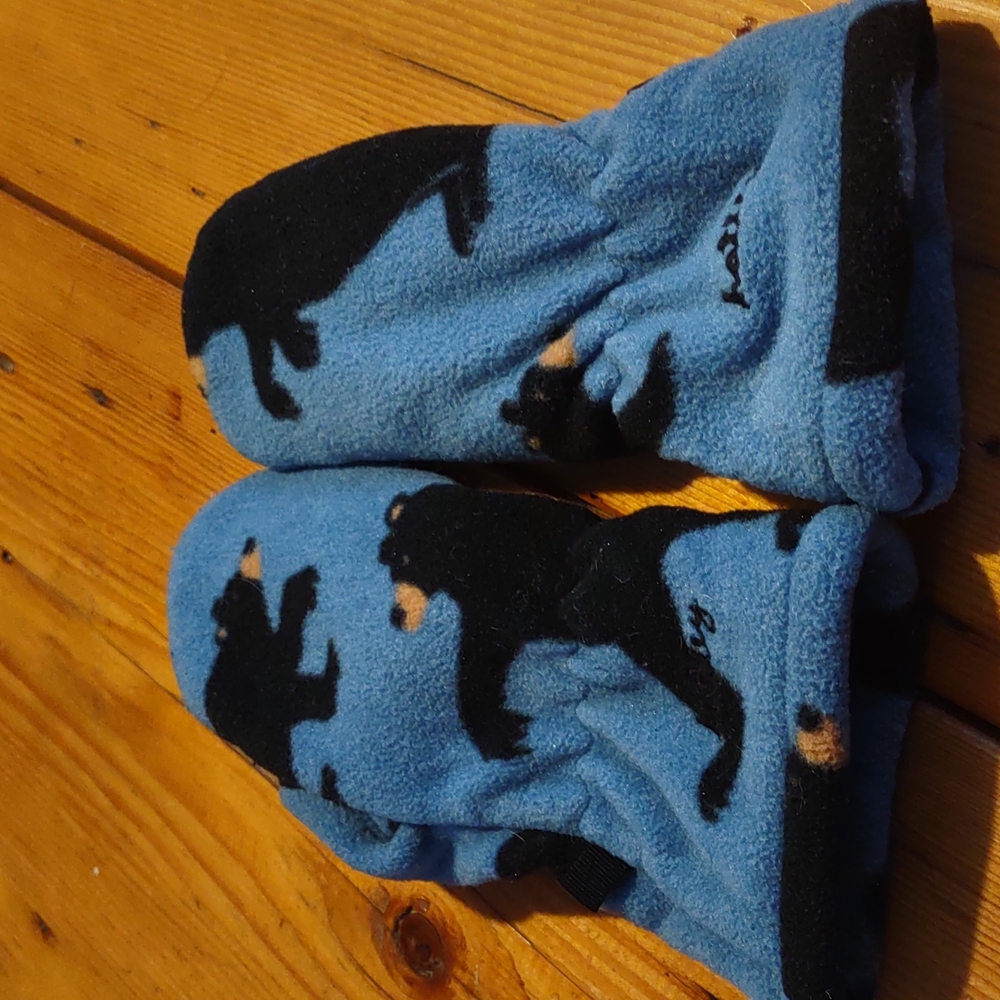 Hatley fleece mittens large youth bear